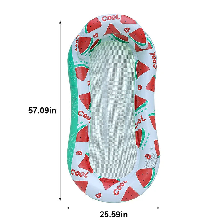 BowLift | AquaLiva Inflatable Swimming Lounger Rooxin | Ergonomic Pool Air Mattress with Mesh & Armrests | For Pool, Lake & Beach