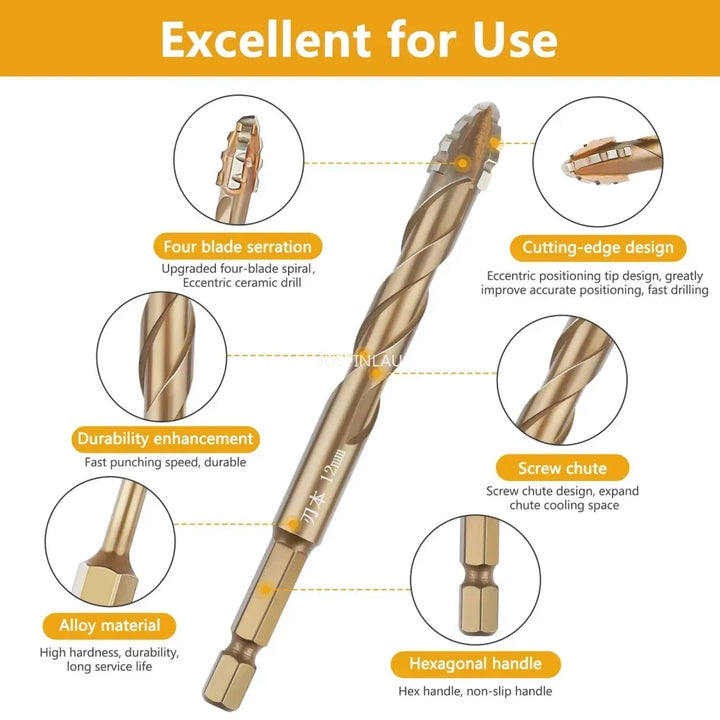 BowLift | Titanium Steel Cross Drill Bit