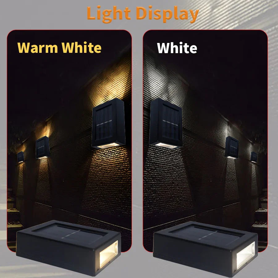 BowLift | Waterproof LED Solar Wall Lamp: Up and Down Lighting for Balcony, Garden, Street and Landscape