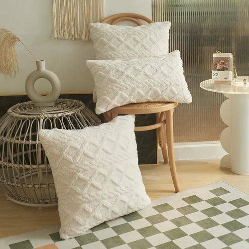 BowLift | SilkAura Decor Cushion Cover - Luxury Comfort with Geometric Jacquard
