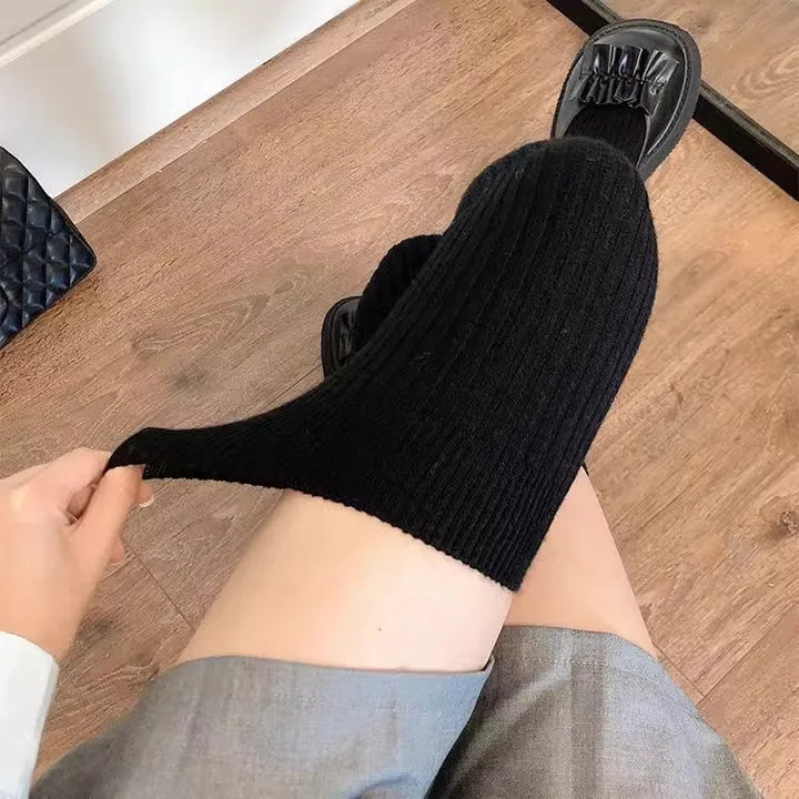 BowLift | WoolLuxe Women's Overknee Socks | Autumn & Winter | Warm & Thick | Solid Colors | 60–65 cm