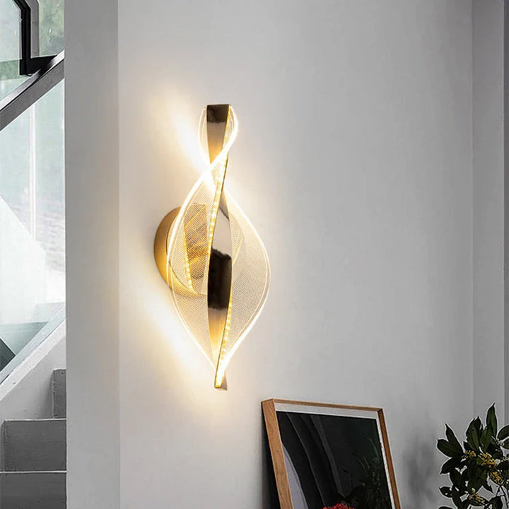 BowLift | LED Wall Light NordGlow | Modern Acrylic & Metal Design | 3-Color Light | Creative Interior Lighting for Living Room & Bedroom