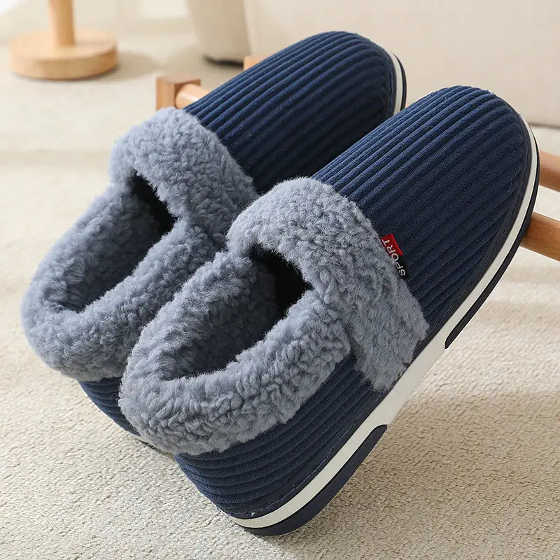 BowLift | Nordhavn | Winter Cuddly House Slippers for Couples | Fluffy Cotton Slippers with Heel Padding | Non-slip, Warm & Soft – Women & Men House Slippers