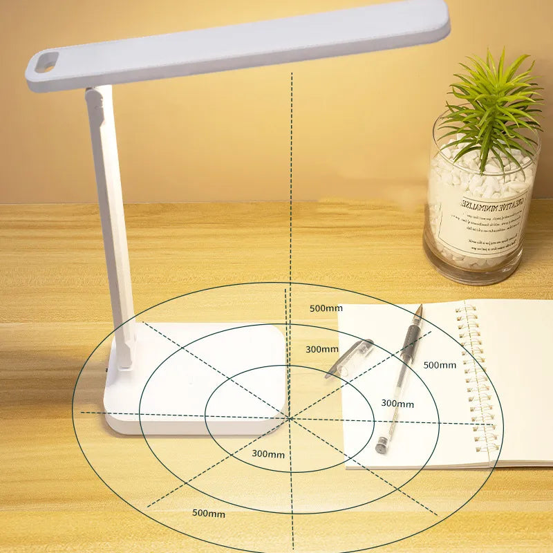 BowLift | 6000mAh rechargeable LED table lamp USB 3 color stepless dimmable desk lamp touch foldable eye-protecting reading night light