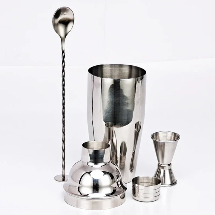 BowLift | 550 ml/750 ml Stainless Steel Cocktail Shaker Mixer Drink Bartender Set Bar Set Tools With Wine Rack Stand Tool for Birthday Gift