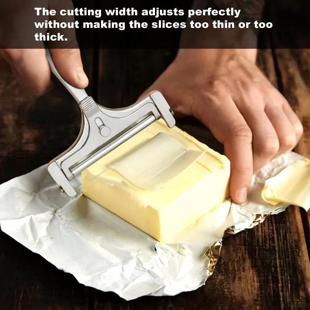 BowLift | Premium Stainless Steel Cheese Slicer with Adjustable Thickness & Extra Wires