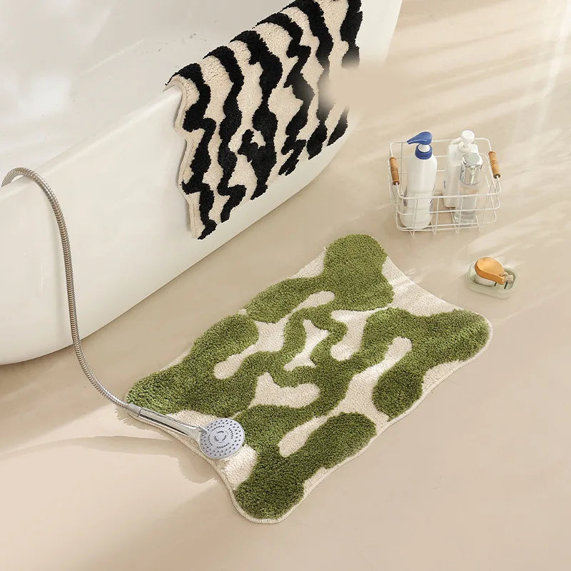 Abstract Grid Tufted Bath Mat | Bowlift