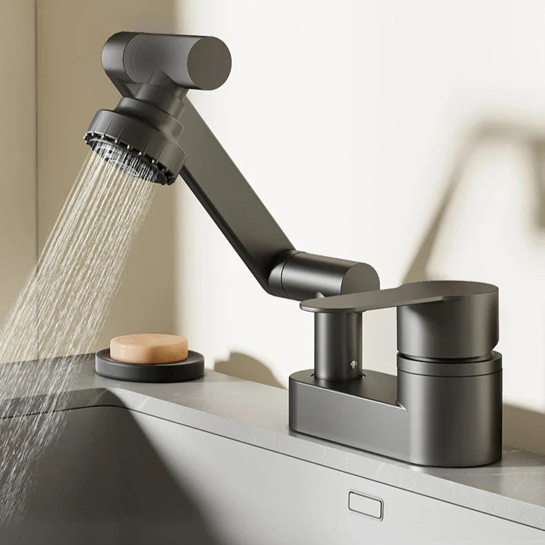 Aqua Twist Duo-Flex Basin Mixer – 360° swiveling two-hole faucet for hot and cold water Bowlift