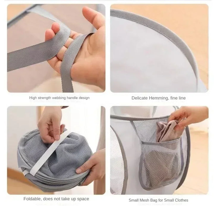 BowLift | Foldixa Laundry Basket | Pop-Up Design & Foldable | With Side Pocket | Single or Double Variant