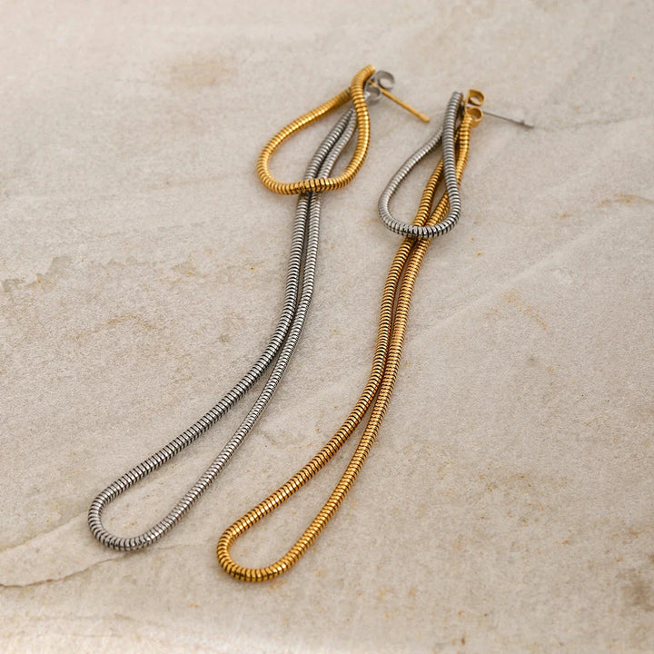 BowLift | Classy Snake Chain Tassel Stud Earrings