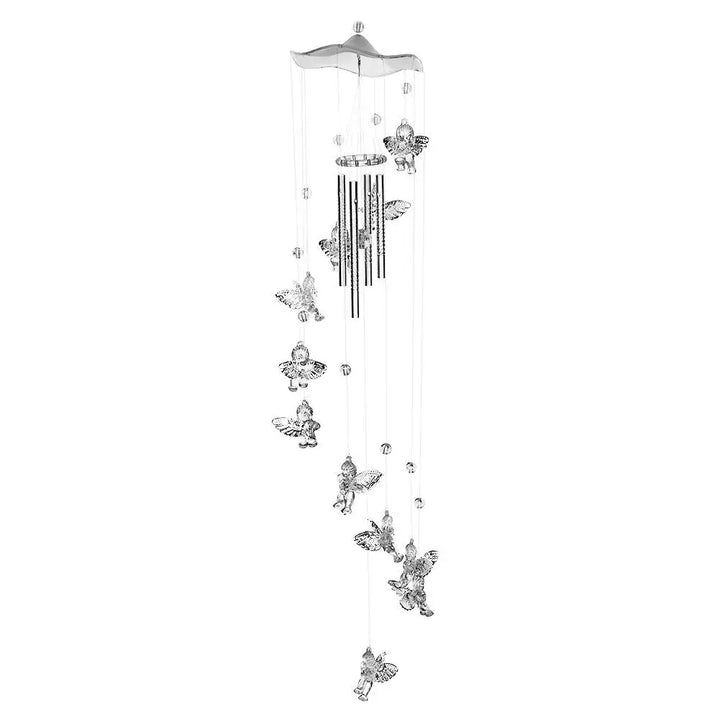 BowLift | Klangverve Wind Chime "Air Kiss" | Romantic Sound Games with Butterfly & Bell | 55 cm Metal Decor for Garden, Balcony & Window