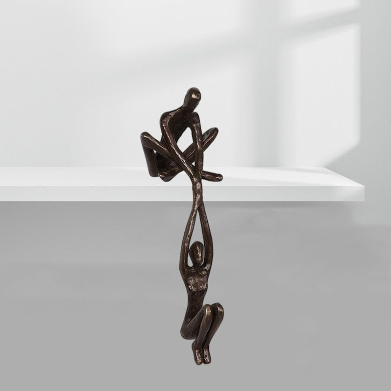 Verbindo Decorative Figure Polystone Black Modern Sculpture 20 cm | Bowlift