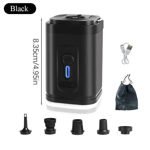 Mini air pump USB-C with 5 nozzles – 200 L/min | Bowlift