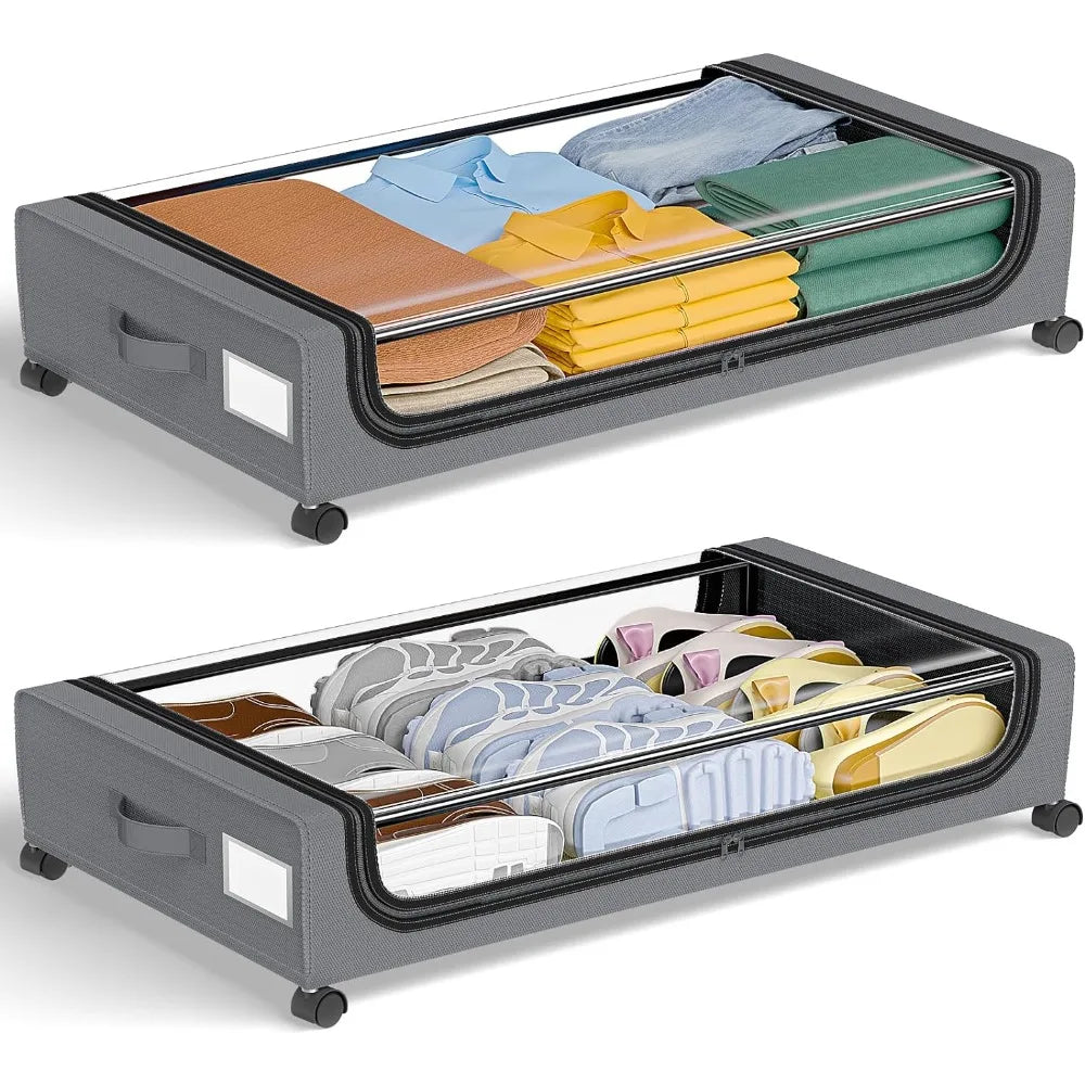 BowLift | Under-bed storage stackable rolling box organizer