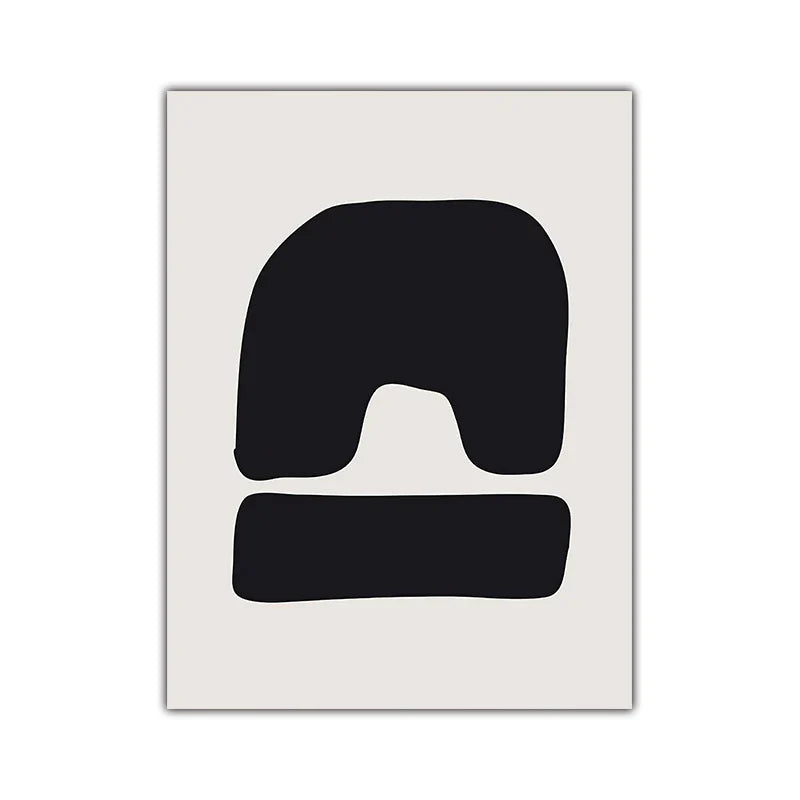 Minimalist Abstract Primitive Symbols Wall Art Fine Art Canvas Prints Black White Pictures For Modern Apartment Living Room Home Decor | Bowlift