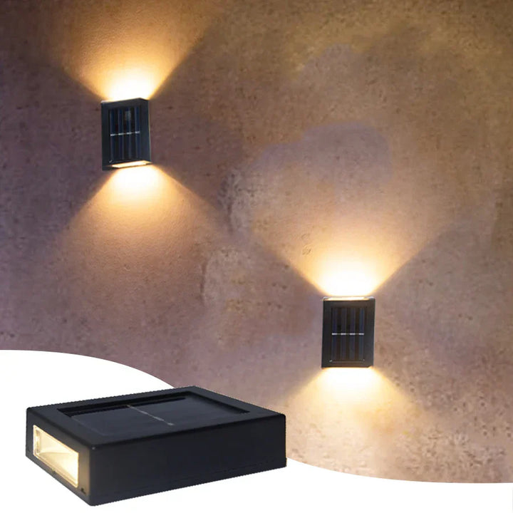 BowLift | Waterproof LED Solar Wall Lamp: Up and Down Lighting for Balcony, Garden, Street and Landscape