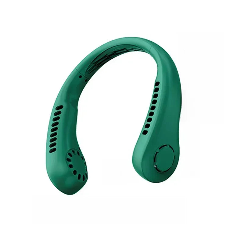 Portable Mini Neck Hanging Fan – Wearable USB Air-Cooled Fan for Summer, Outdoor Sports, Running, Travel, No Blades Design | Bowlift