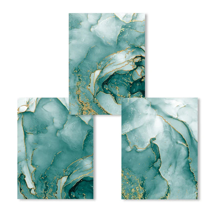 Modern Abstract Aqua Liquid Marble Prints Wall Art Fine Art Canvas Prints Pictures For Living Room Dining Room Home Office Decor | Bowlift