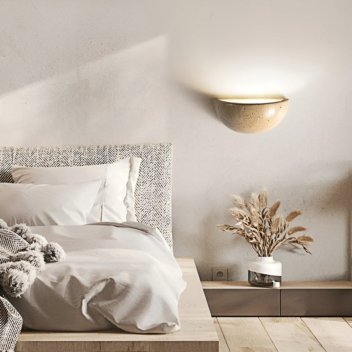 Half-Round LED Wabi-Sabi Wall Lamp - ZenGlow | Bowlift