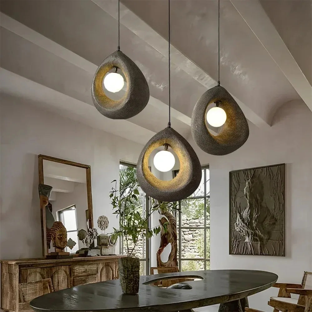 BowLift | Japanese Wabi Sabi Pendant Lamp with Minimalist Design