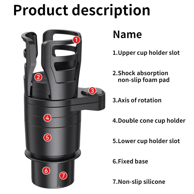 BowLift | 4 In 1 Adjustable Car Cup Holder