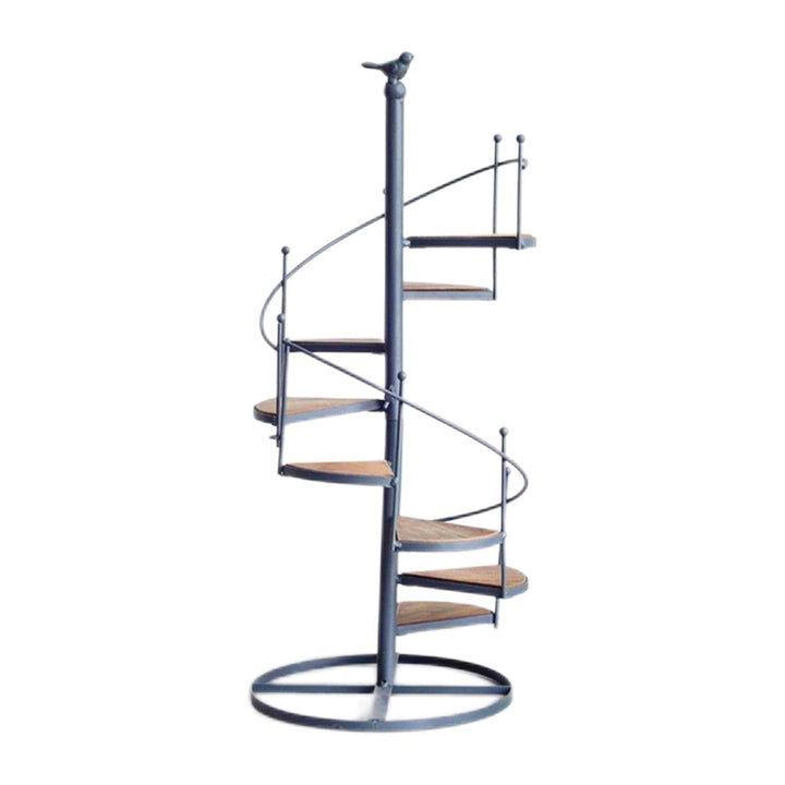 Elegant spiral-shaped plant stand for balcony and garden arrangements Bowlift