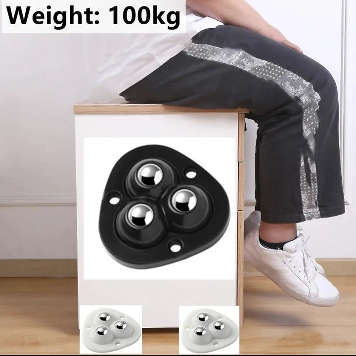 BowLift | Self-Adhesive Full Rotating Furniture Mover Wheel Rollers