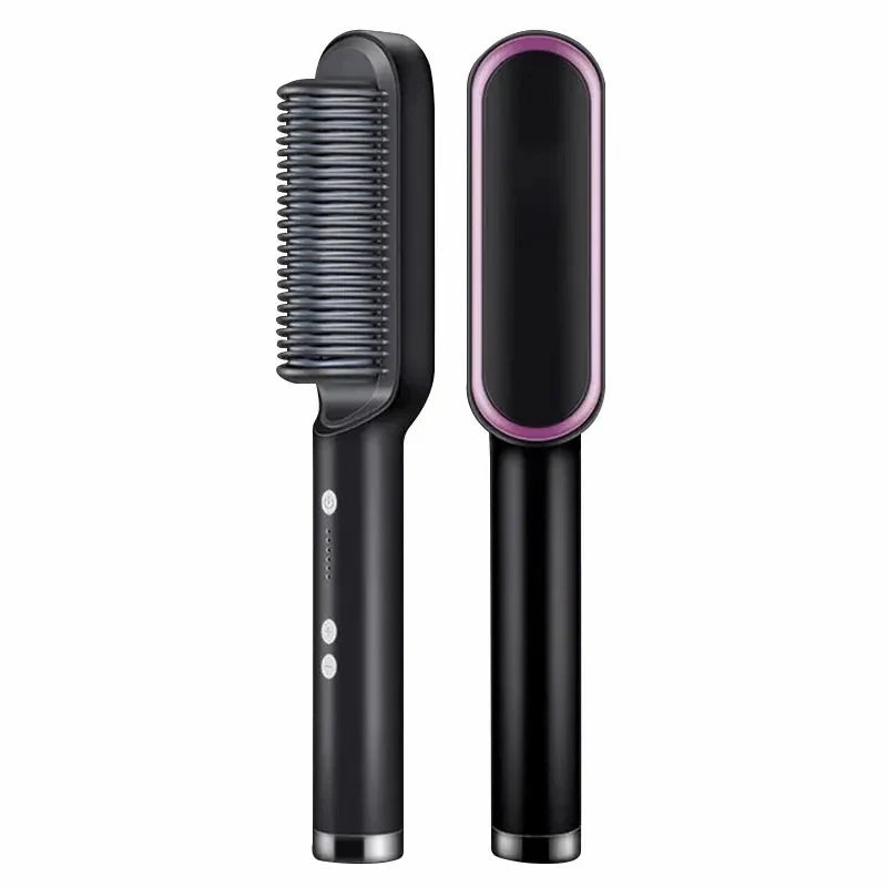 BowLift | Hair Straightening Brush UK – 2-in-1 Thermal Comb Straightener & Curler with Adjustable Heat & Tourmaline Technology