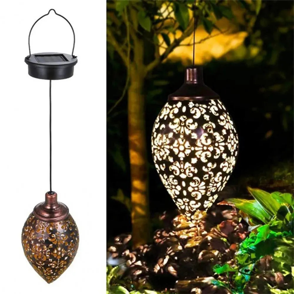 BowLift | Lumivis SolArt Solar Garden Lantern Drop Shape | Waterproof & Projection Effect | Metal | For Balcony, Terrace & Outdoor Area