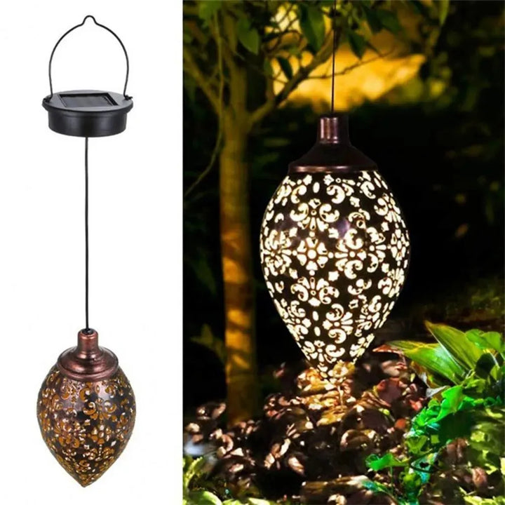 BowLift | Lumivis SolArt Solar Garden Lantern Drop Shape | Waterproof & Projection Effect | Metal | For Balcony, Terrace & Outdoor Area
