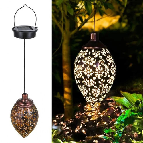 BowLift | Lumivis SolArt Solar Garden Lantern Drop Shape | Waterproof & Projection Effect | Metal | For Balcony, Terrace & Outdoor Area