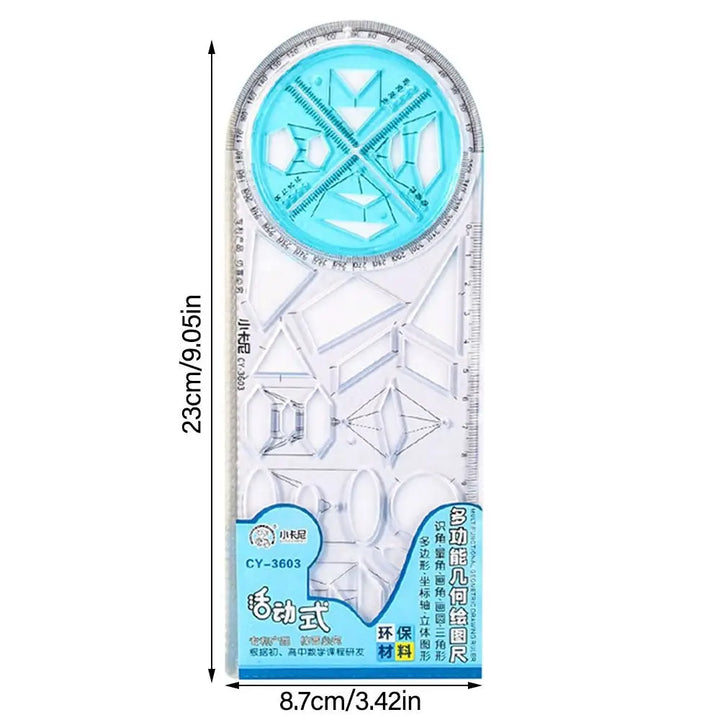 Math Genius Multi-Angle Drawing Precision Ruler | Bowlift