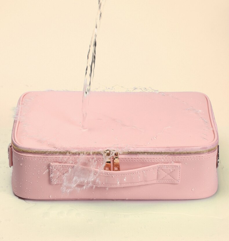 Travel Makeup Case with LED Light & Mirror Portable Bowlift