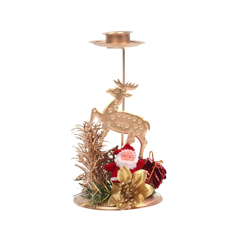 BowLift | Candle Holder LumiNoel | Golden Christmas Candle Holder Made of Iron | Snowflake, Star, Tree & Reindeer | Table Decoration for Christmas & New Year