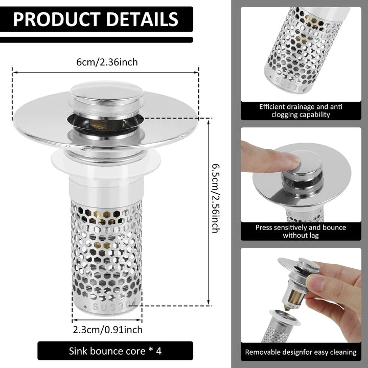 BowLift | Sink Drain Anti-Odor Hair Catcher Filter