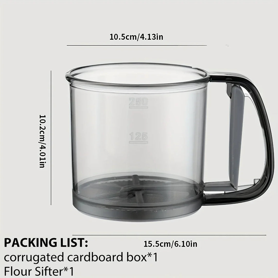 BowLift | Bakina Flour Sieve semi-automatic | Double sieve with squeeze handle | Fine mesh for baking & powdered sugar | Set of 2