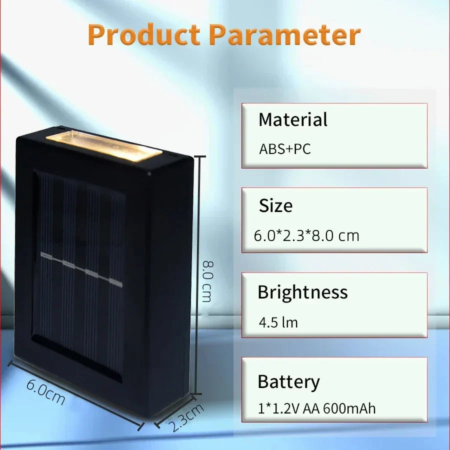 BowLift | Waterproof LED Solar Wall Light: Up and down light for balcony, garden, street and landscape