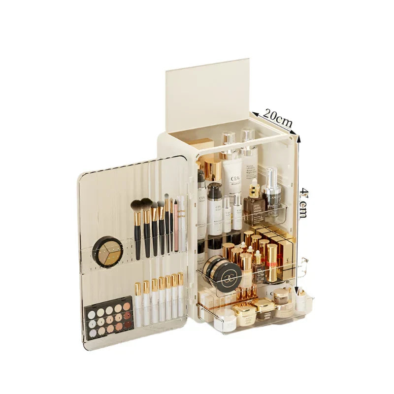 BowLift | Luxo Luxury Makeup Storage Box – Dust-Proof Cosmetic Organiser with Magnetic Door