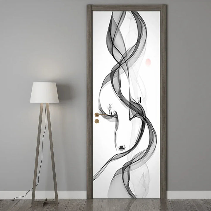 Modern Abstract Pearl Geometric Door Sticker Mural Removable PVC Vinyl Peel N Stick Wall Art Mural Decal For Interior Doors Creative DIY Home Decor | Bowlift