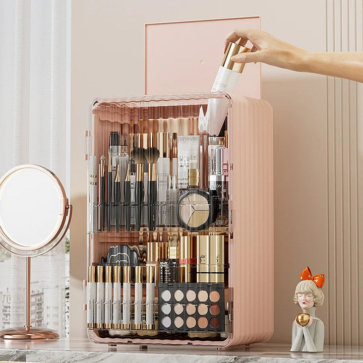 BowLift | Luxo Luxury Makeup Storage Box – Dust-Proof Cosmetic Organiser with Magnetic Door