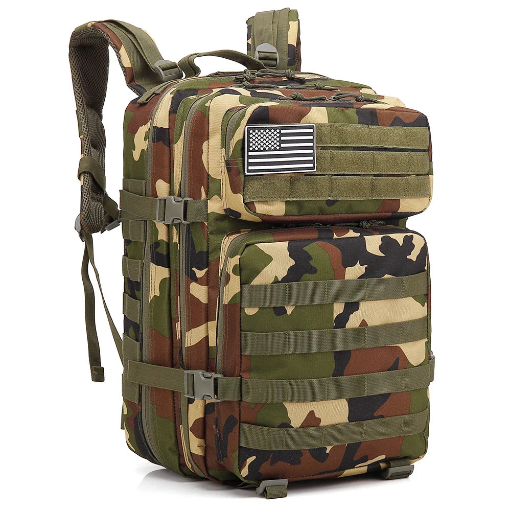 BowLift | TACTICO45 45 L Outdoor Rucksack | Molle-System | 3-Day Capacity | Robust & Multifunctional – Black/Khaki/Olive