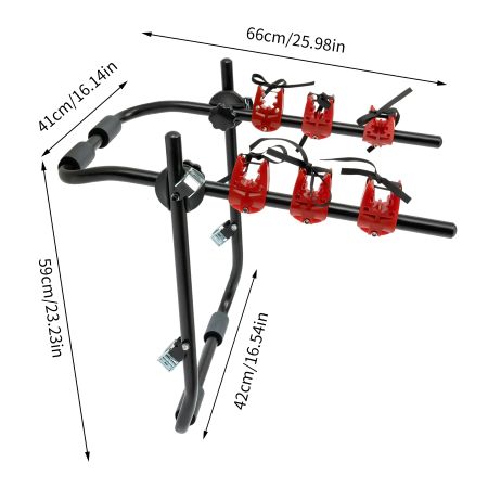 BowLift | Trunk-Mounted 3-Bike Carrier Rack with Fixed Straps for Kids and Lightweight Bikes