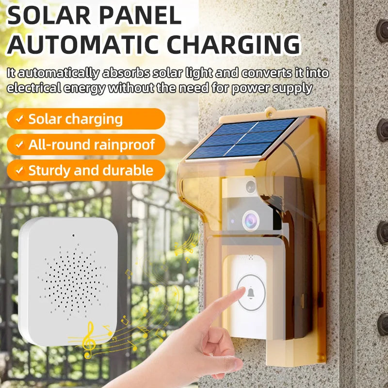 BowLift | SecuraSun DoorCam Wireless HD Video Doorbell with Solar Charging & Wi-Fi | IP65 Waterproof