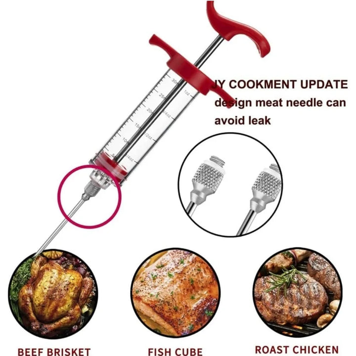 BowLift | FLAVORYX Marinade Injector | Meat Injector for BBQ & Roasting | With Stainless Steel Needles for Liquid & Spice Marinades | 60 ml Volume