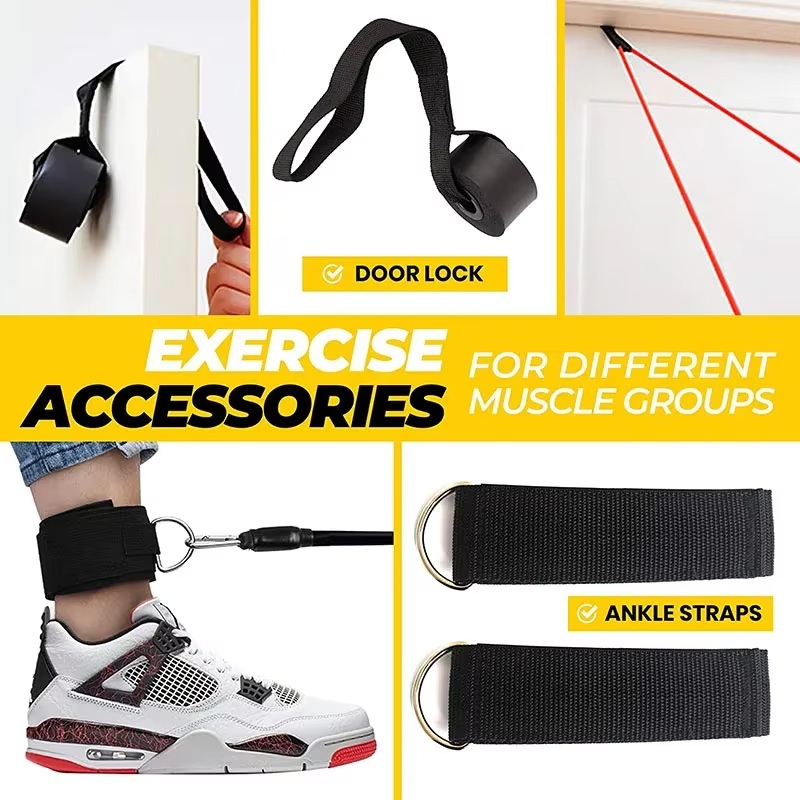 BowLift | 11-Piece TPE Resistance Band Set with Handles, Door Anchor, Ankle Straps, Carry Bag