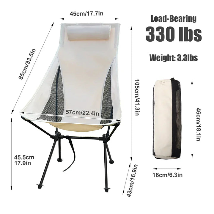 BowLift | Trekalux Outdoor Chair | Ultralight & Foldable | 150 kg Load Capacity | Weatherproof Oxford Fabric