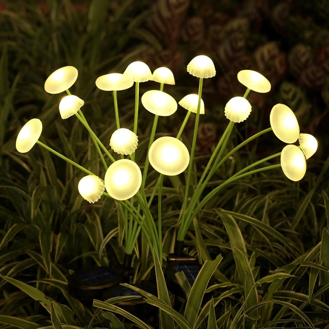 BowLift | GlowPilz Solar Garden Light 6 LEDs | Jellyfish & Mushroom Design | For Garden, Terrace & Outdoor Areas