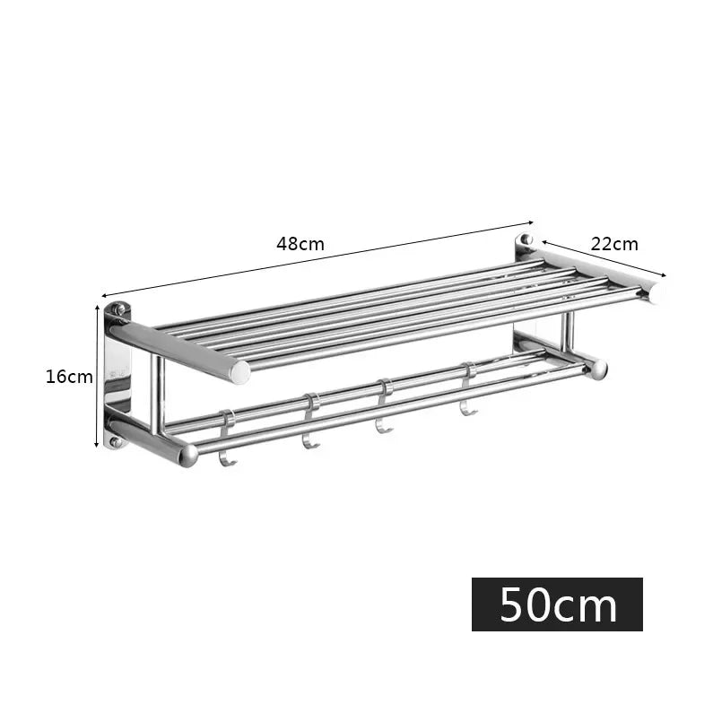 BowLift | SteelRack Wall-Mounted Stainless Steel Towel Holder – Minimalist Space-Saving Rack for Bathroom & Kitchen