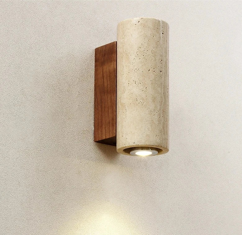 BowLift | Modern Natural LED Wall Lamp made of Travertine