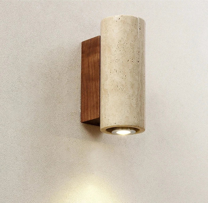 BowLift | Modern Natural LED Wall Lamp made of Travertine